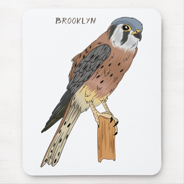 American Kestrel bird illustration Mouse Pad (Front)