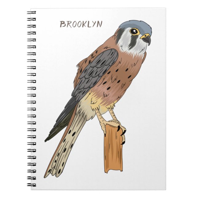 American Kestrel bird illustration Notebook (Front)