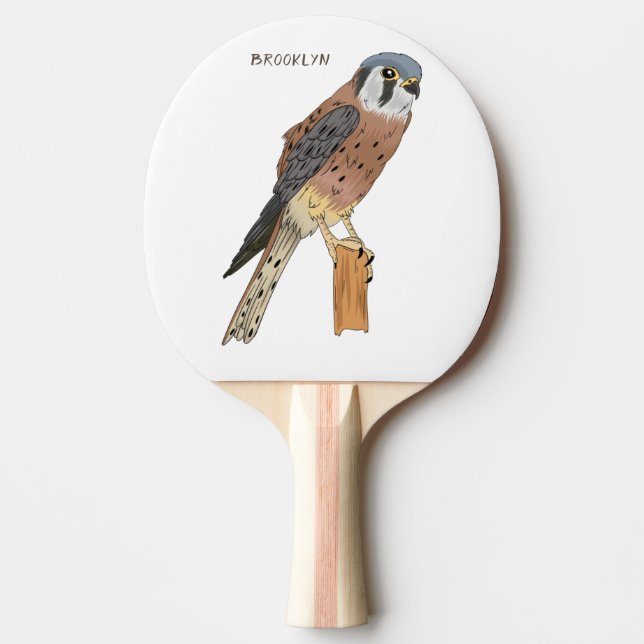 American Kestrel bird illustration Ping Pong Paddle (Front)
