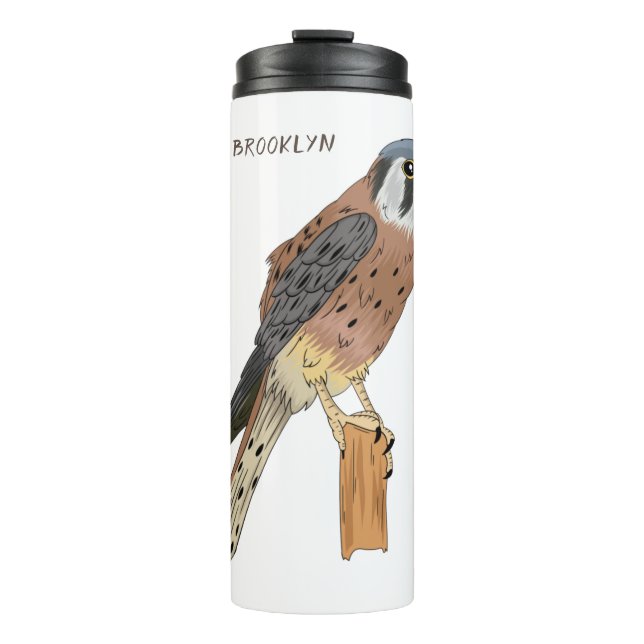 American Kestrel bird illustration  Thermal Tumbler (Front)