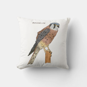 American Kestrel bird illustration Throw Pillow