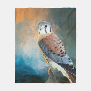 American Kestrel Fleece Blanket