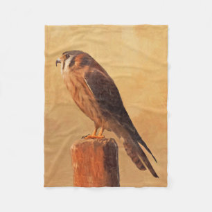American Kestrel Painting - Original Bird Art Fleece Blanket