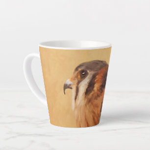 American Kestrel Painting - Original Bird Art Latte Mug