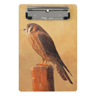American Kestrel Painting - Original Bird Art Mini Clipboard