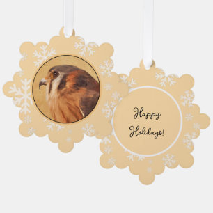 American Kestrel Painting - Original Bird Art Ornament Card