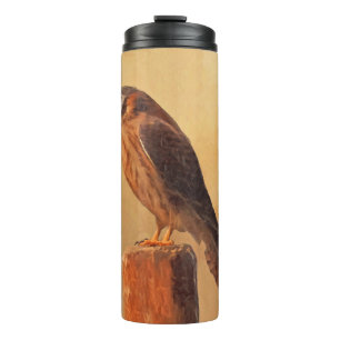 American Kestrel Painting - Original Bird Art Thermal Tumbler