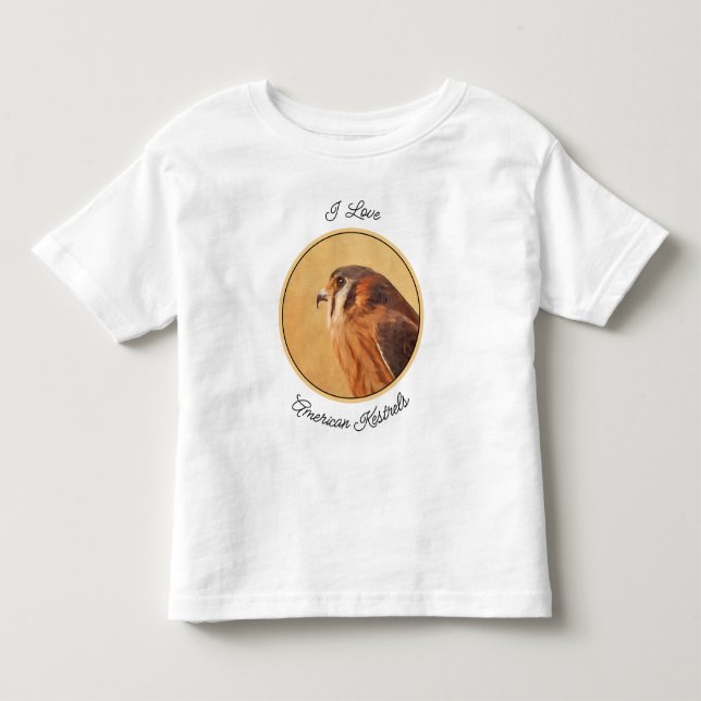 American Kestrel Painting - Original Bird Art Toddler T-shirt (Front)
