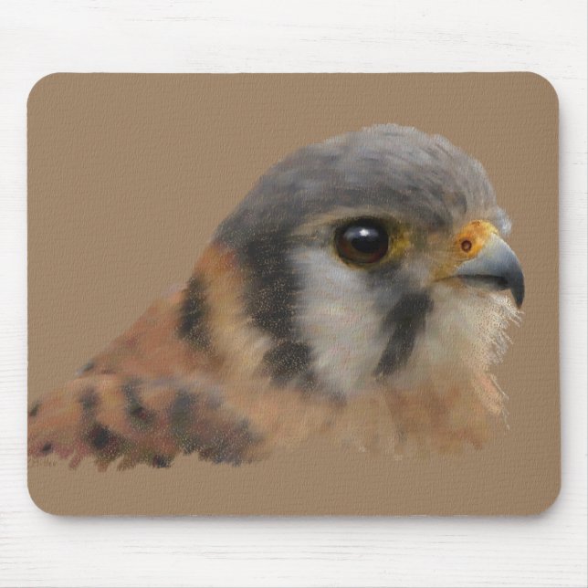 American Kestrel Portrait Mouse Pad (Front)