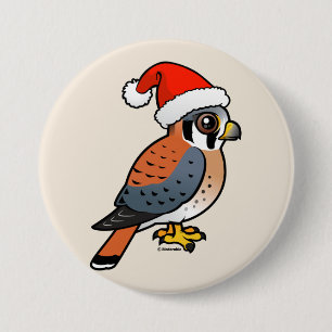 American Kestrel Santa 3 Inch Round Button