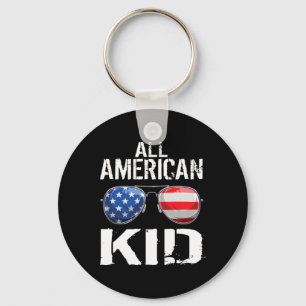 American Kid 4th Of July Boys Patriotic Teens Kids Keychain