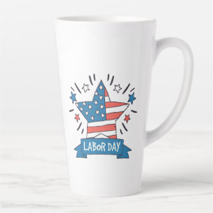 American Labour Day Creative Illustration Design Latte Mug