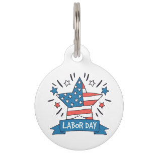 American Labour Day Creative Illustration Design Pet Tag