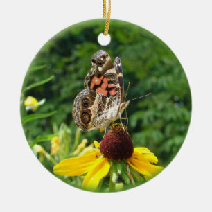 American Lady Butterfly - Vanessa virginiensis Ceramic Ornament