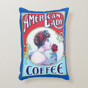 American Lady Coffee Accent Pillow