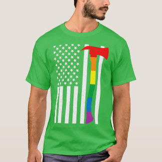 American Lgbt Firefighter Flag Us T-Shirt