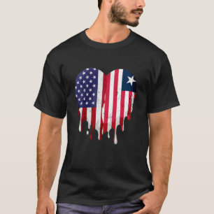 American Liberian Heritage Month Liberia Flag Hear T-Shirt