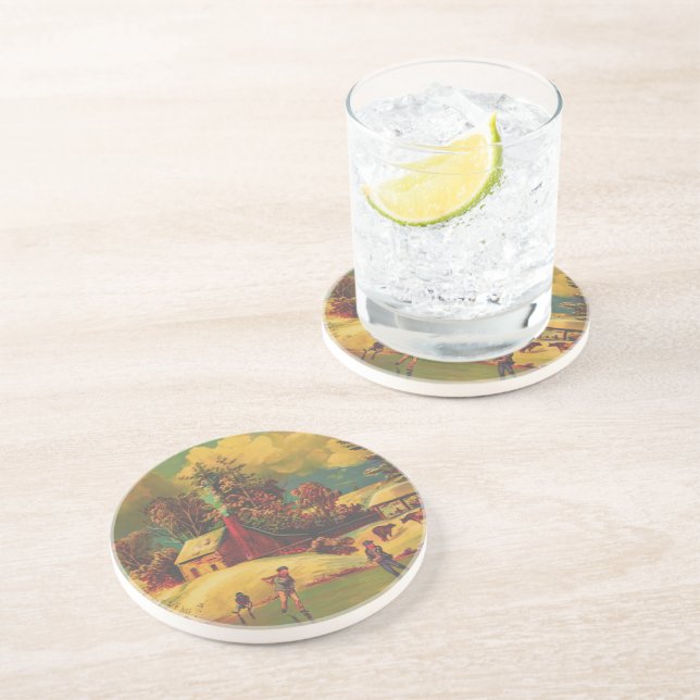 American Life Winter Vintage Coaster (Side)