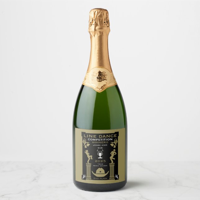 American Line Dancing Competition Sparkling Wine Label (Front)
