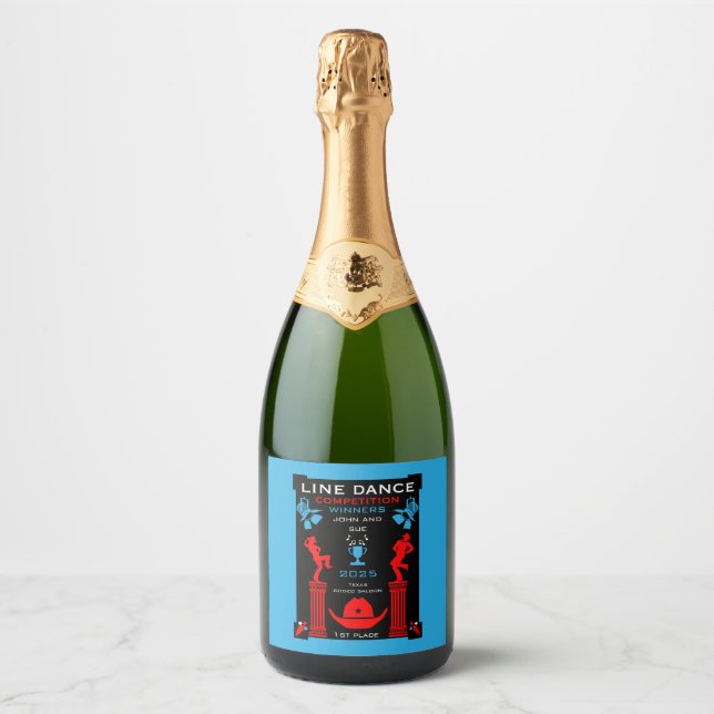 American Line Dancing Competition Sparkling Wine Label (Front)