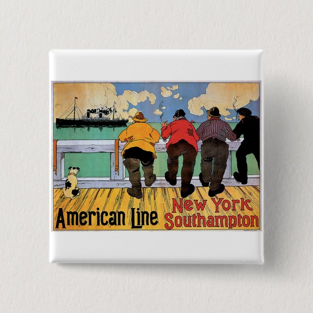 American Line Poster 2 Inch Square Button (Front)
