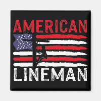 American Lineman Electric Cable Patriotic USA Flag