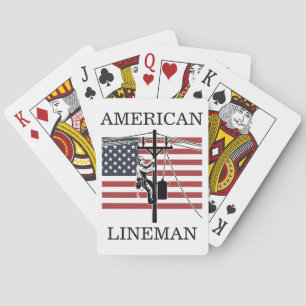 American Lineman Flag Utility Worker Gift Idea Playing Cards