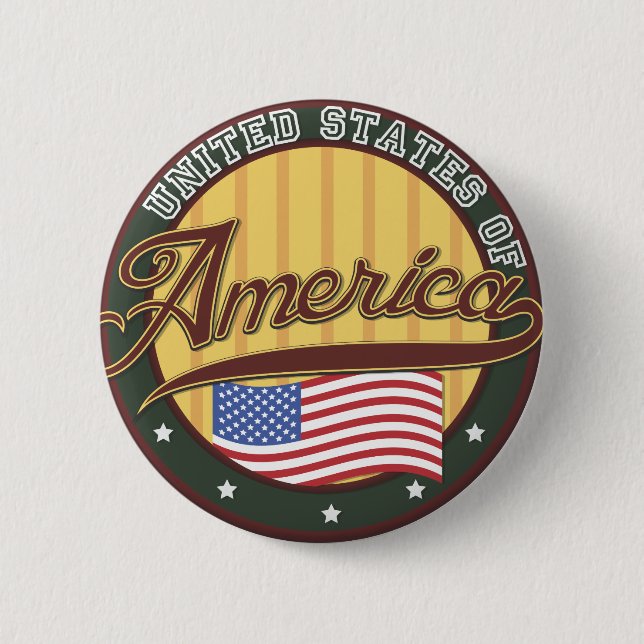 American logo travel poster 2 inch round button (Front)