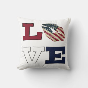 American Love Throw Pillow