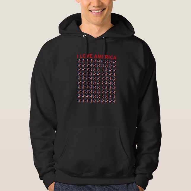 American Loves Soccer balls Kid Toddler Boys Ameri Hoodie (Front)