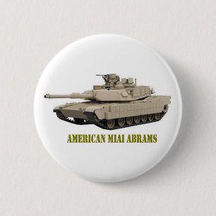 AMERICAN M1A1 ABRAMS TANK 2 INCH ROUND BUTTON
