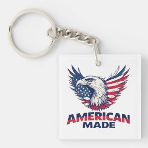 American Made American Flag Patriotic Gift Keychain
