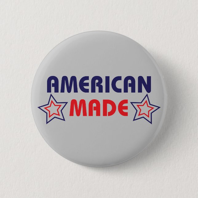 American Made Grey 2 Inch Round Button (Front)