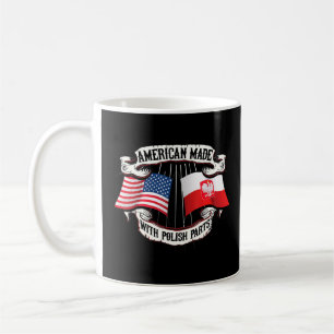 American Made Polish Parts Solidarity Poland Flag Coffee Mug