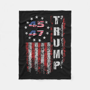 American Made Trump Merchandise Flag Trump 45 47 T Fleece Blanket