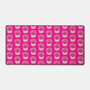 American Mahjong Queen Pink Crown Workspace Art Desk Mat