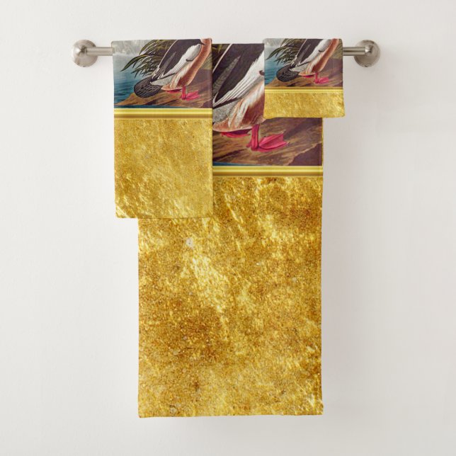 American mallard ducks in a river swimming bath towel set (Insitu)