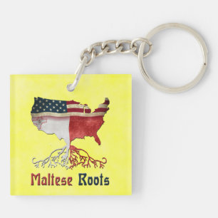 American Maltese Roots   Keychain
