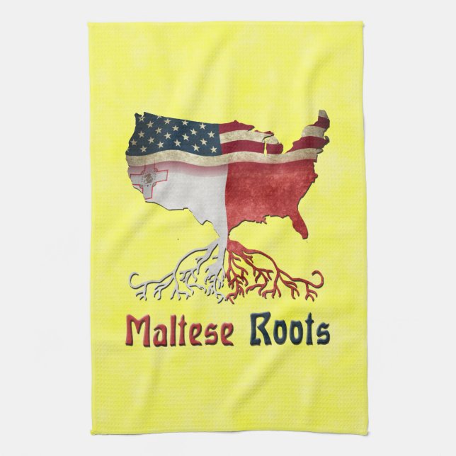 American Maltese Roots   Kitchen Towel (Vertical)