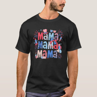 American Mama Happy 4th Of July American Flag Mom  T-Shirt