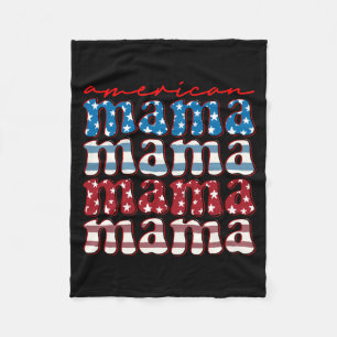 American mama matching family 4th of july american fleece blanket