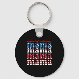 American mama matching family 4th of july american keychain