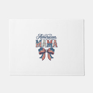 American Mama Patriotic Bow Vintage 4th of July Sh Doormat