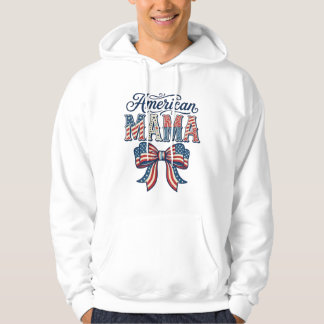 American Mama Patriotic Bow Vintage 4th of July Sh Hoodie