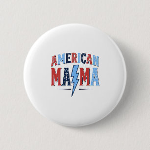 American Mama Patriotic Vintage Engraving Shirt De 2 Inch Round Button