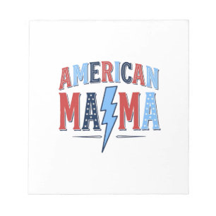 American Mama Patriotic Vintage Engraving Shirt De Notepad
