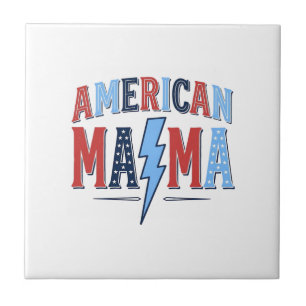 American Mama Patriotic Vintage Engraving Shirt De Tile