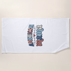 American Mama Patriotic Vintage Shirt Design_1 Beach Towel