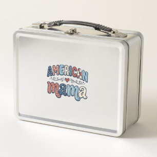 American Mama Patriotic Vintage Shirt Design_1 Metal Lunch Box