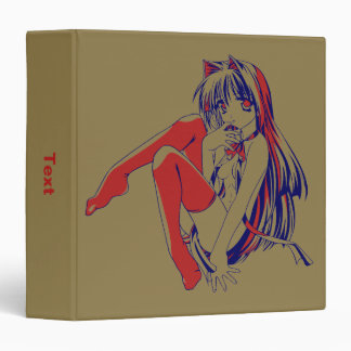 American Manga Neko Catgirl Kawaii Anime Binder